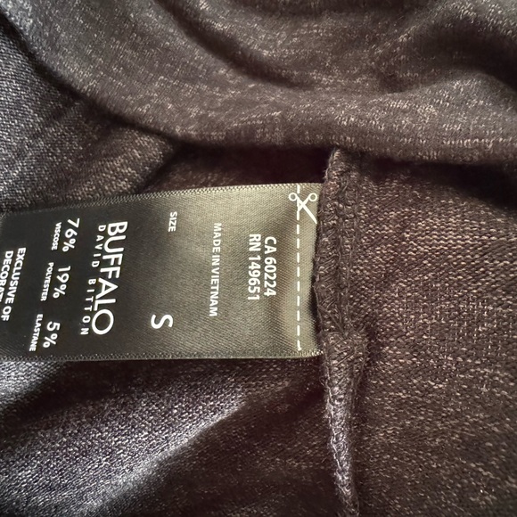 Buffalo David Bitton Womens Cozy Top Heathered Black NEW Small - Picture 5 of 5